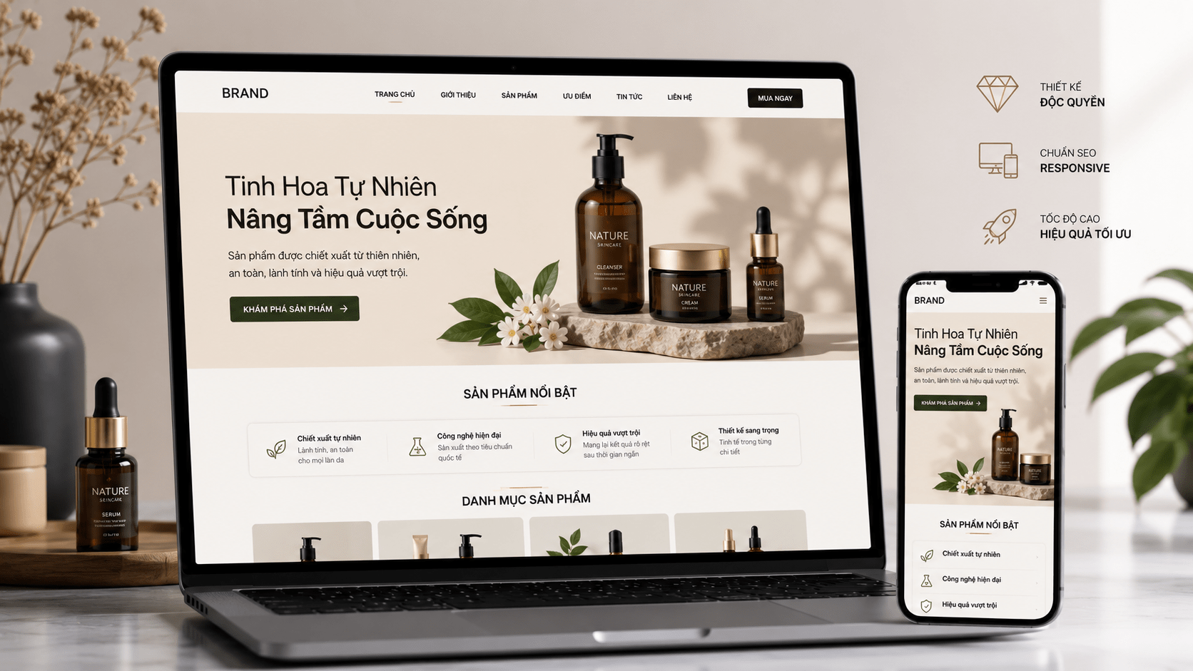 Dịch vụ thiết kế website giới thiệu sản phẩm chuyên nghiệp chuẩn UI UX