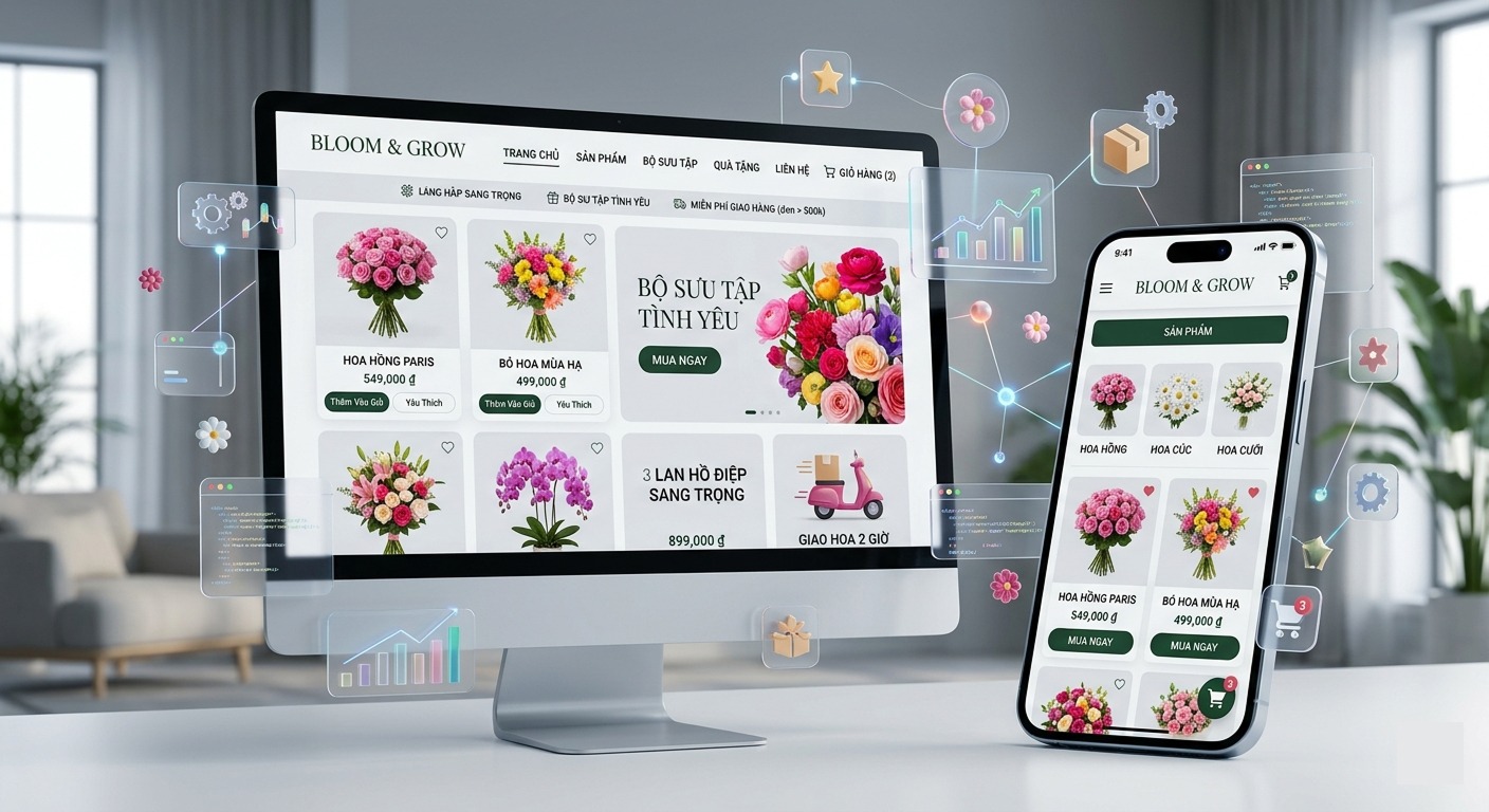 Dịch vụ thiết kế website hoa tươi trọn gói