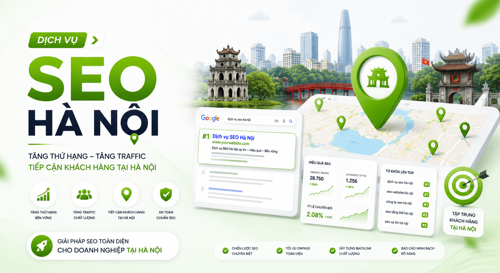 Dịch Vụ SEO Hà Nội Uy Tín, Lên Top Bền Vững