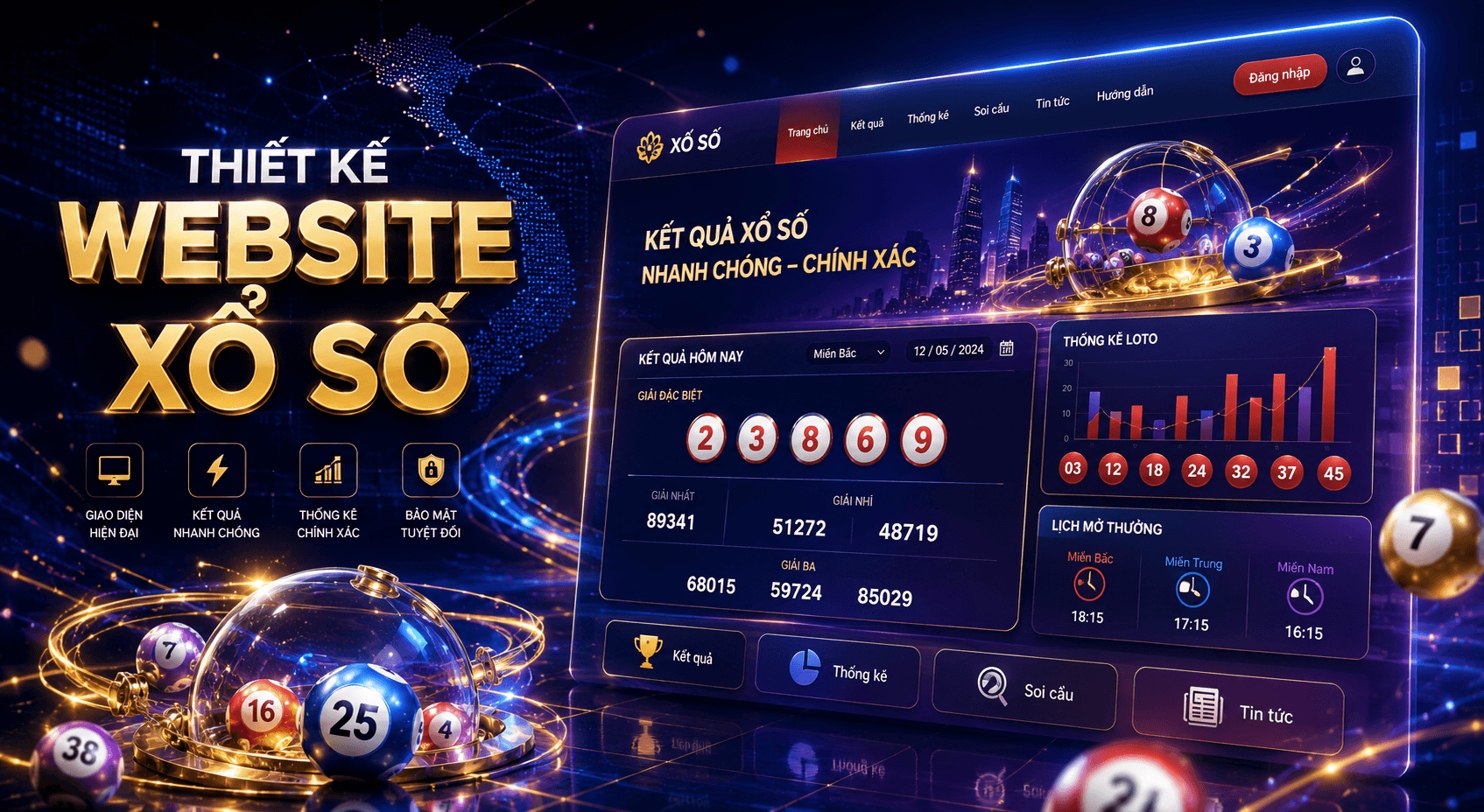 Thiết Kế Website Xổ Số: Tự Động API Kết Quả & Bảo Mật Cao