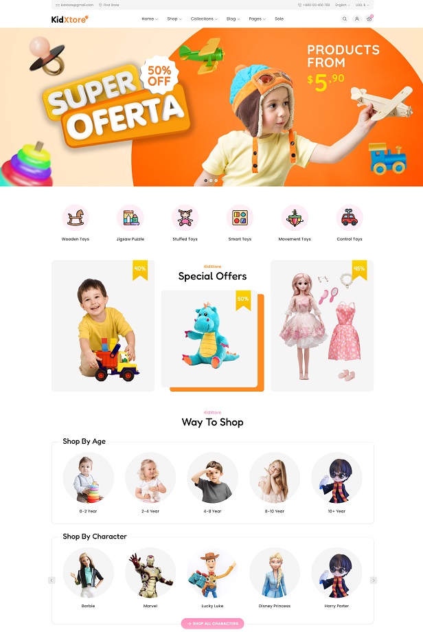 Giao Diện Website Cửa Hàng Đồ Dùng & Đồ Chơi Sơ Sinh KidXtore