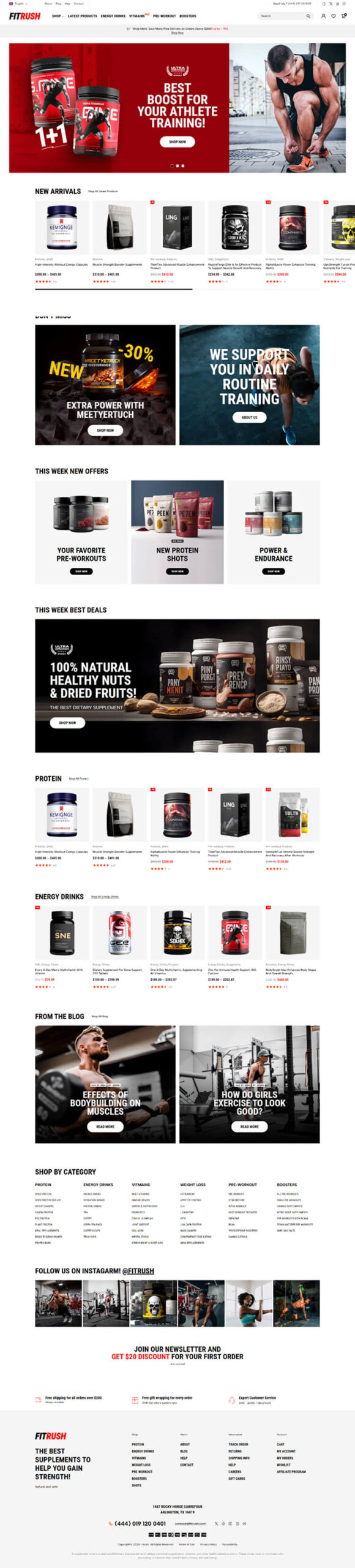 Giao Diện Web Bán Thực Phẩm Chức Năng & Đồ Tập Gym