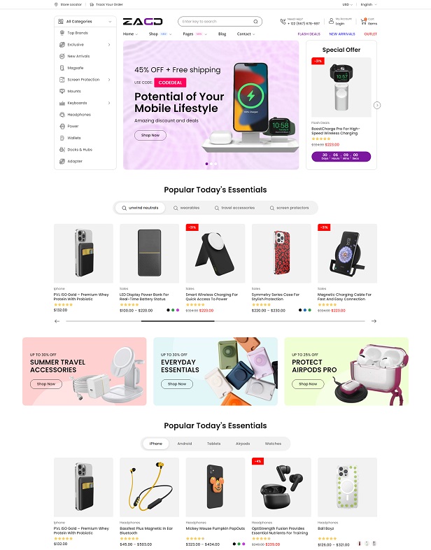 Giao Diện Website WordPress Cửa Hàng Điện Thoại & Phụ Kiện Hiện Đại