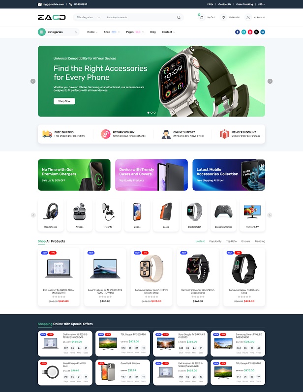 Giao Diện Website Cửa Hàng Điện Thoại Và Phụ Kiện Di Động