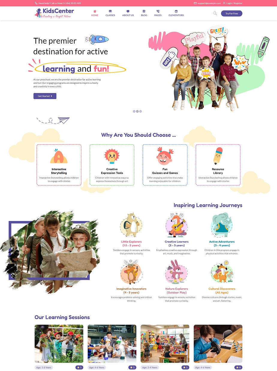 Giao Diện Website Trường Mầm Non