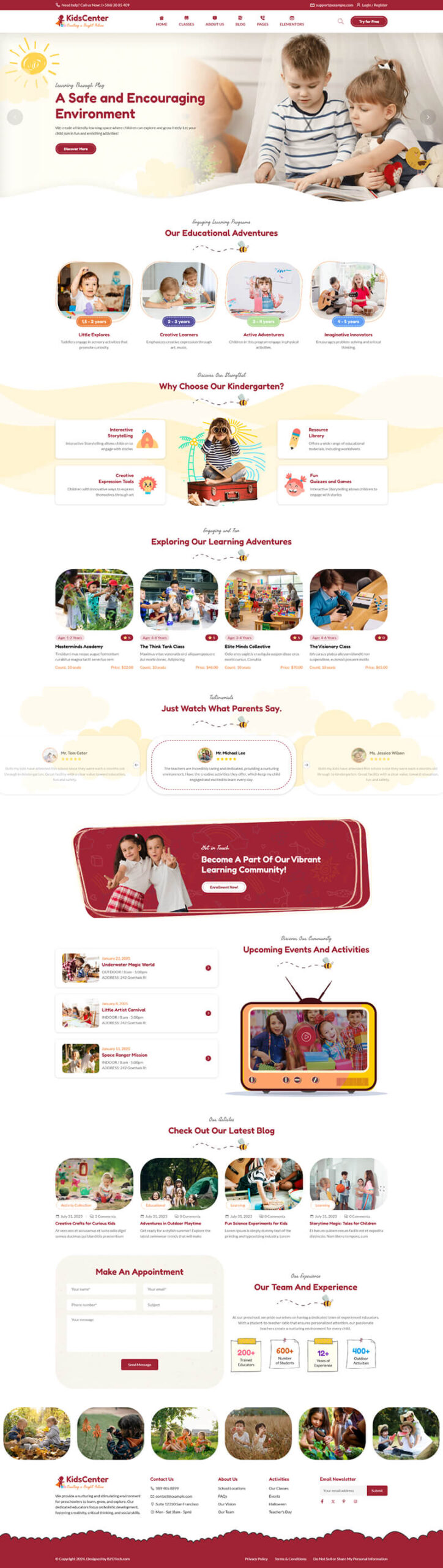 Giao Diện Website Trường Mầm Non Và Trung Tâm Năng Khiếu