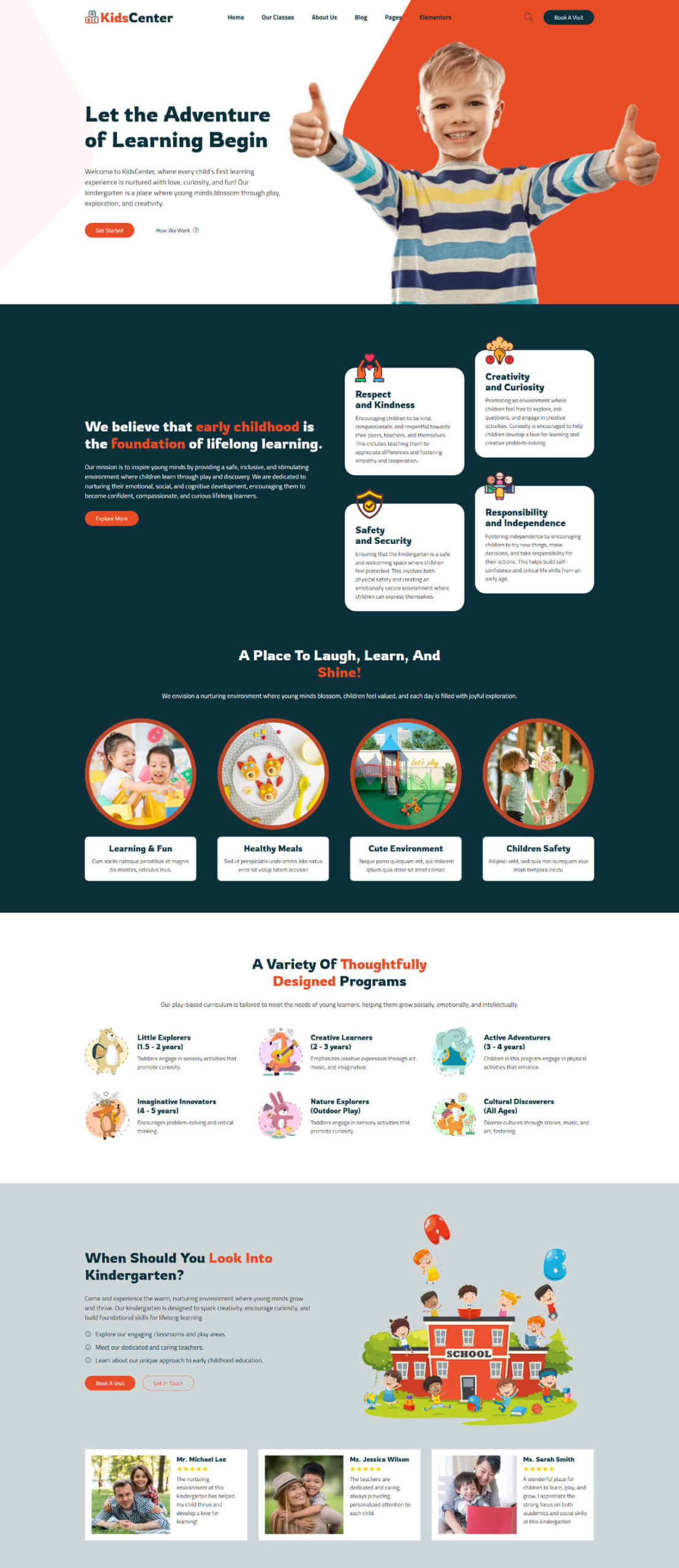 Giao Diện Website Trường Mầm Non