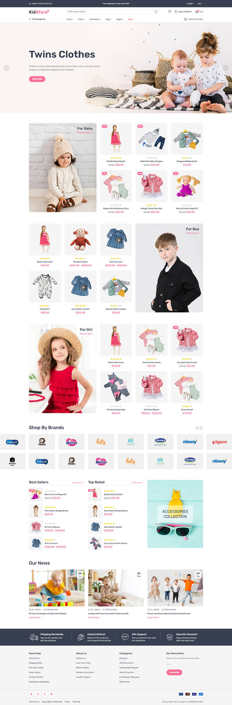 Giao Diện Website Thời Trang Trẻ Em