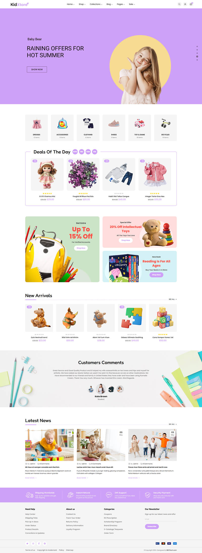 Giao Diện Website Cửa Hàng Đồ Chơi & Thời Trang Trẻ