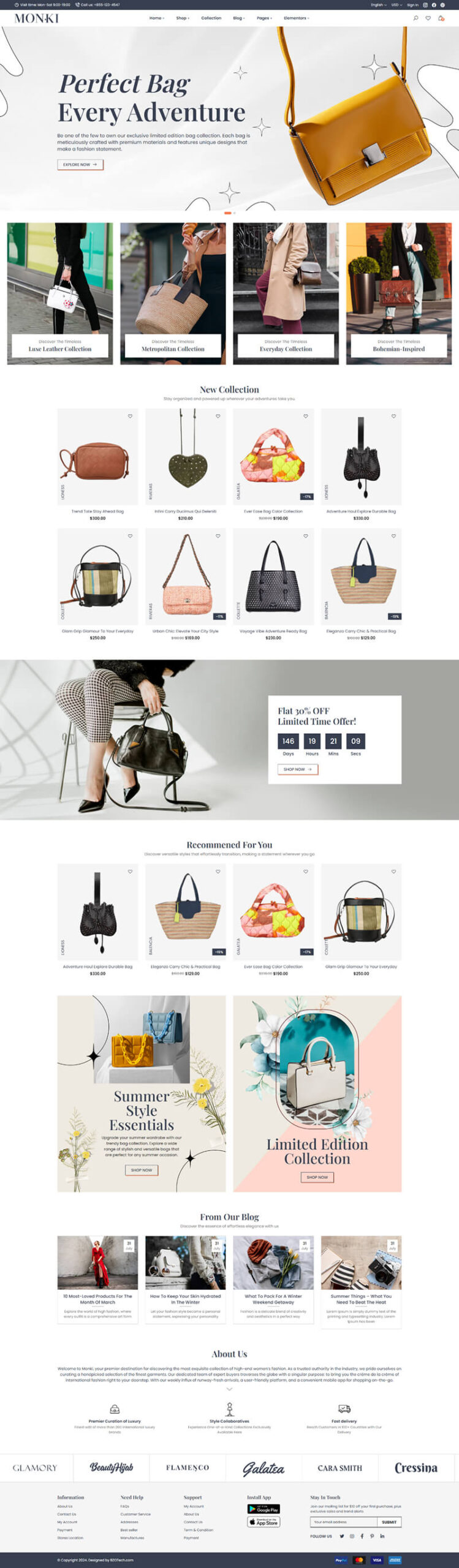 Giao Diện Website Cửa Hàng Túi Xách & Phụ Kiện Thời Trang