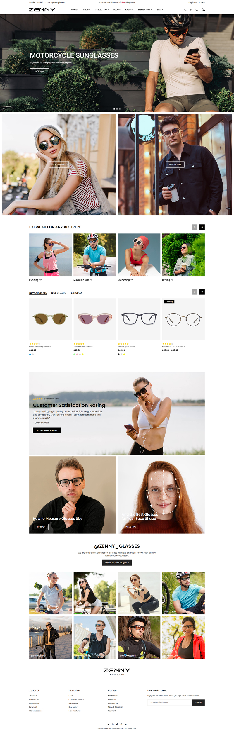 Giao Diện Website Cửa Hàng Kính Râm Thời Trang, Kính Mắt & Phụ Kiện Cao Cấp